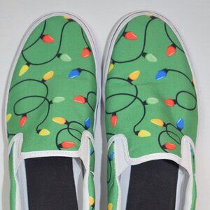Groove Bags Christmas Lights Slip On Shoes Men 7M Women 9W